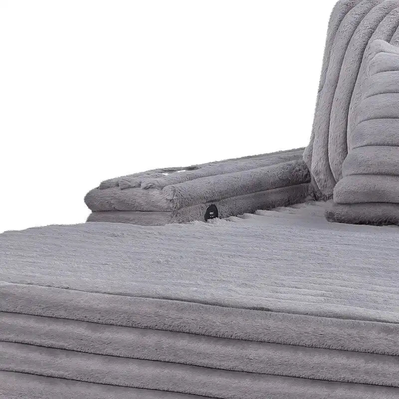 67W Corduroy Oversized Sofa Chaise Lounge Chair with Cupholders and USB Charging Port