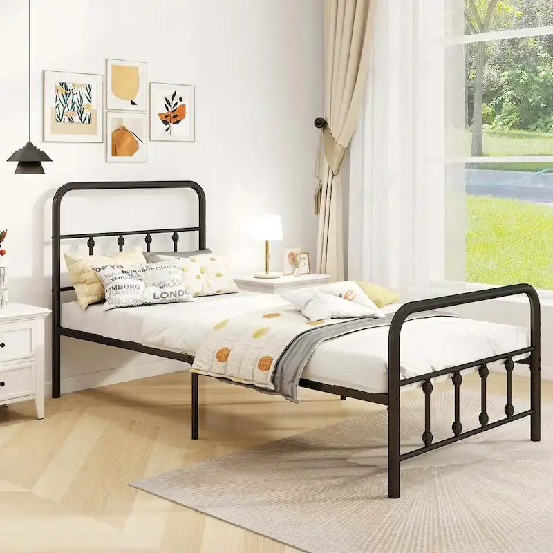 Full/Queen/King Size Bed Frame with Headboard Under Bed