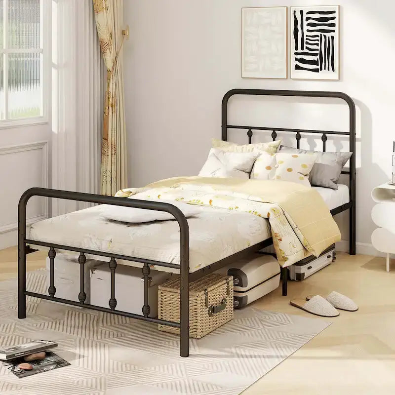 Full/Queen/King Size Bed Frame with Headboard Under Bed