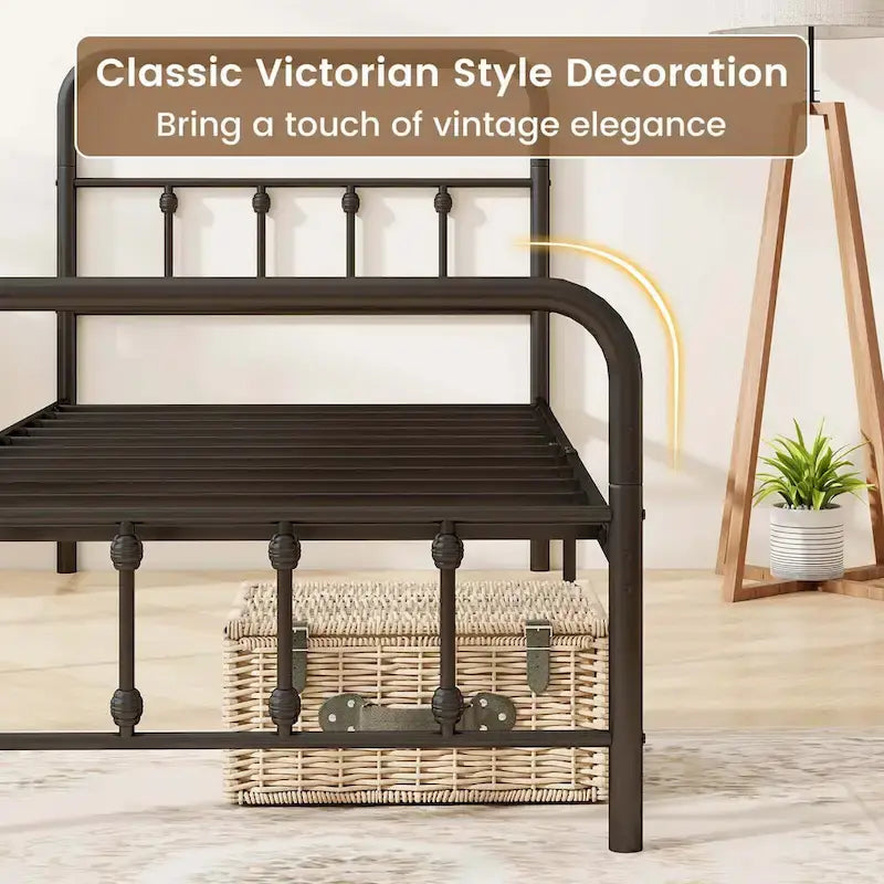 Full/Queen/King Size Bed Frame with Headboard Under Bed
