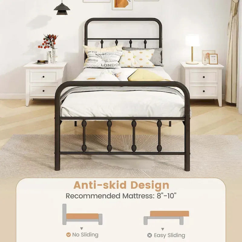 Full/Queen/King Size Bed Frame with Headboard Under Bed