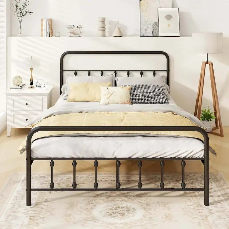 Full/Queen/King Size Bed Frame with Headboard Under Bed