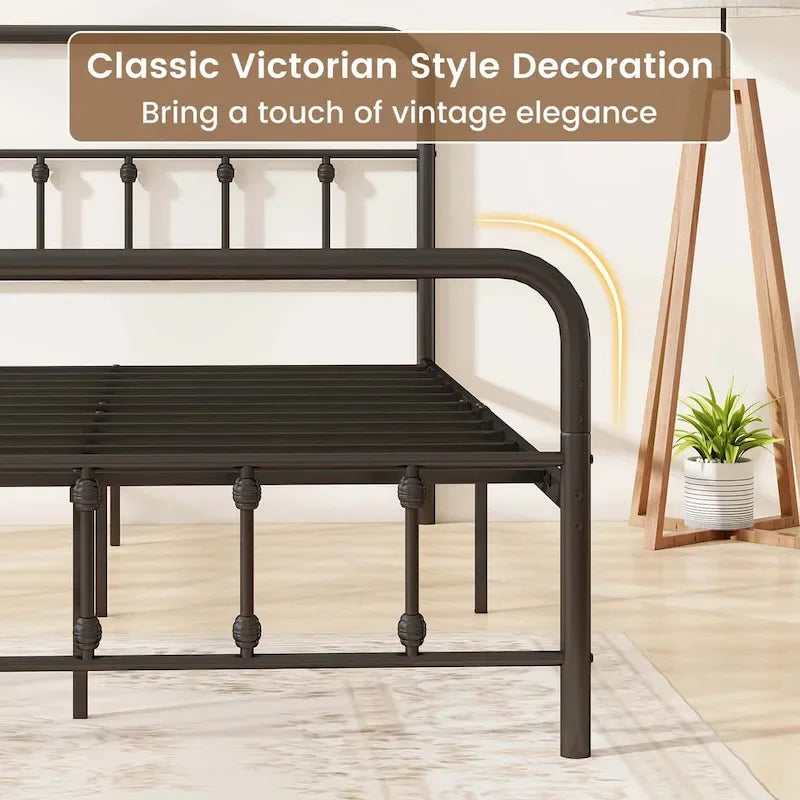 Full/Queen/King Size Bed Frame with Headboard Under Bed