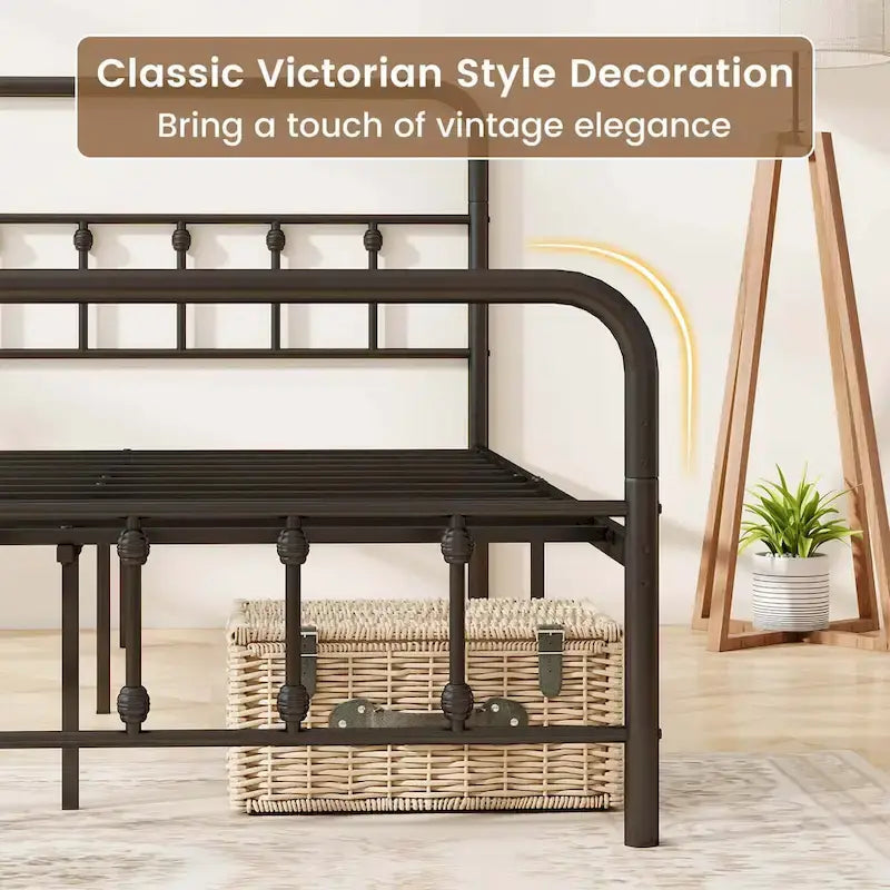 Full/Queen/King Size Bed Frame with Headboard Under Bed