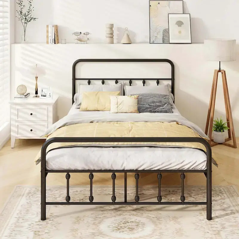Full/Queen/King Size Bed Frame with Headboard Under Bed