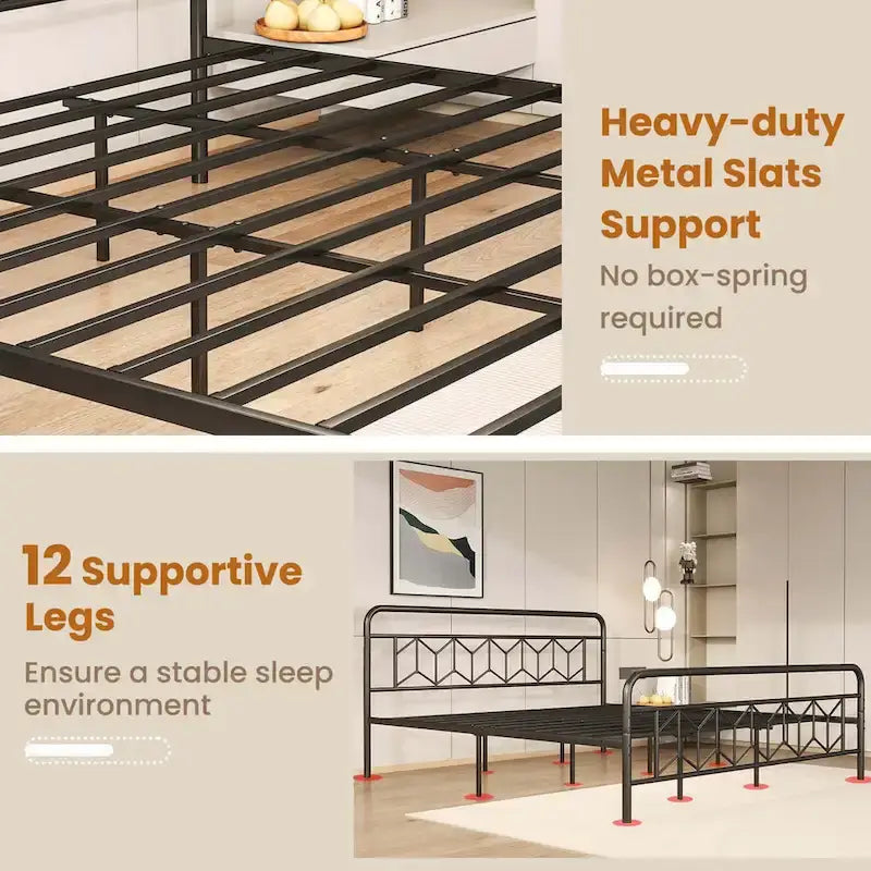 Twin/Full/Queen/King Size Bed Frame Mattress Foundation