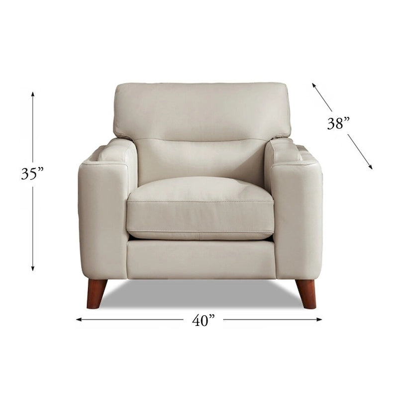 Top Grain Leather Chair with Feather, Memory Foam and Springs