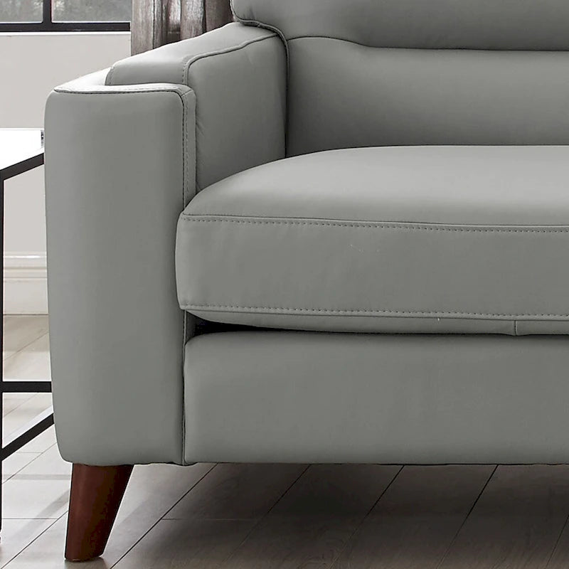 Top Grain Leather Chair with Feather, Memory Foam and Springs