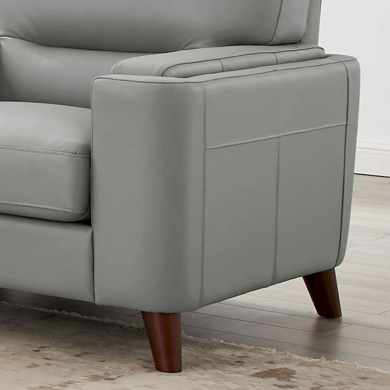 Top Grain Leather Chair with Feather, Memory Foam and Springs