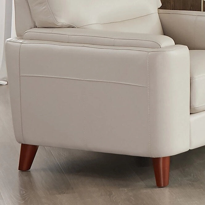 Top Grain Leather Chair with Feather, Memory Foam and Springs