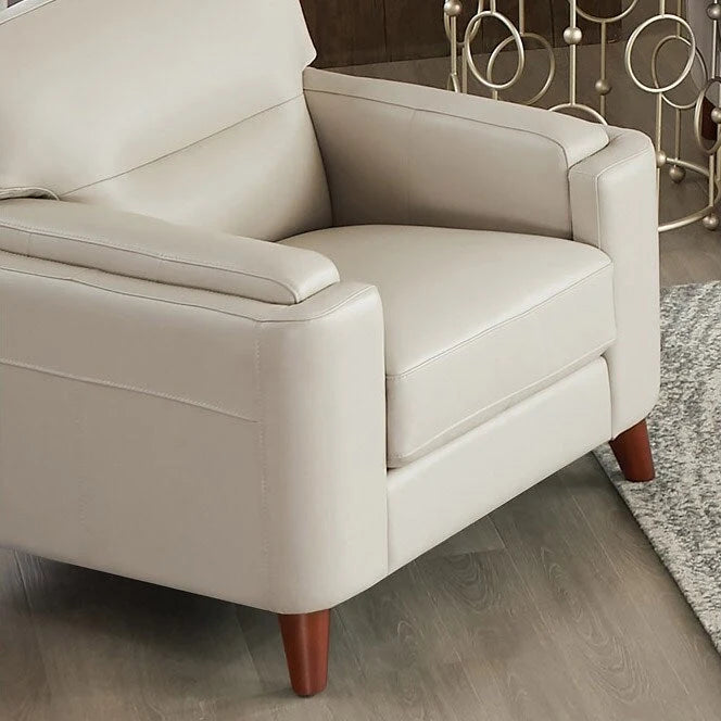 Top Grain Leather Chair with Feather, Memory Foam and Springs