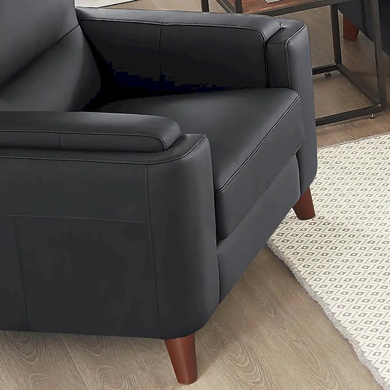Top Grain Leather Chair with Feather, Memory Foam and Springs