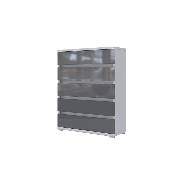 Modern 5-Drawer Dresser with Clean Lines for Bedroom Storage