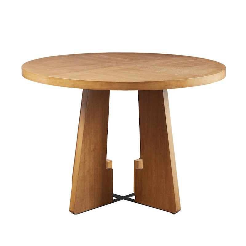 44 Round Dining Table with Pecan Finish