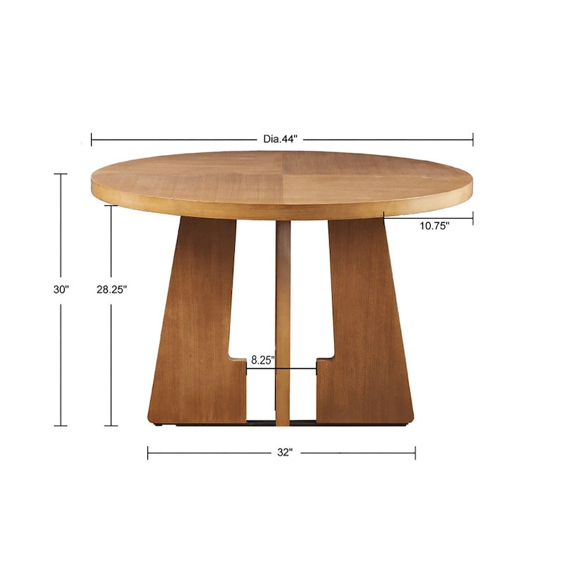 44 Round Dining Table with Pecan Finish