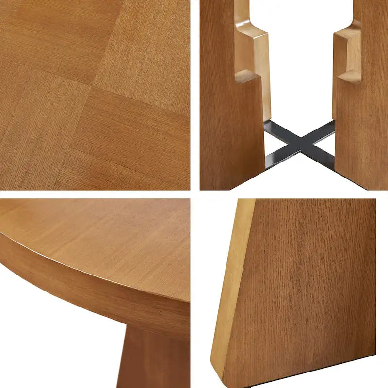 44 Round Dining Table with Pecan Finish