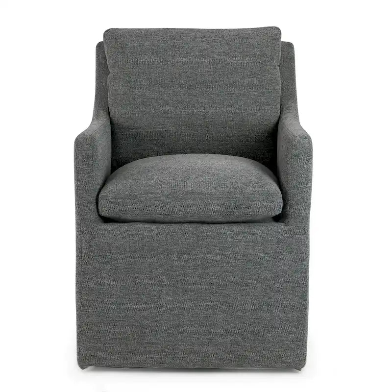 Gray Fabric Accent Chair with Down Feathers