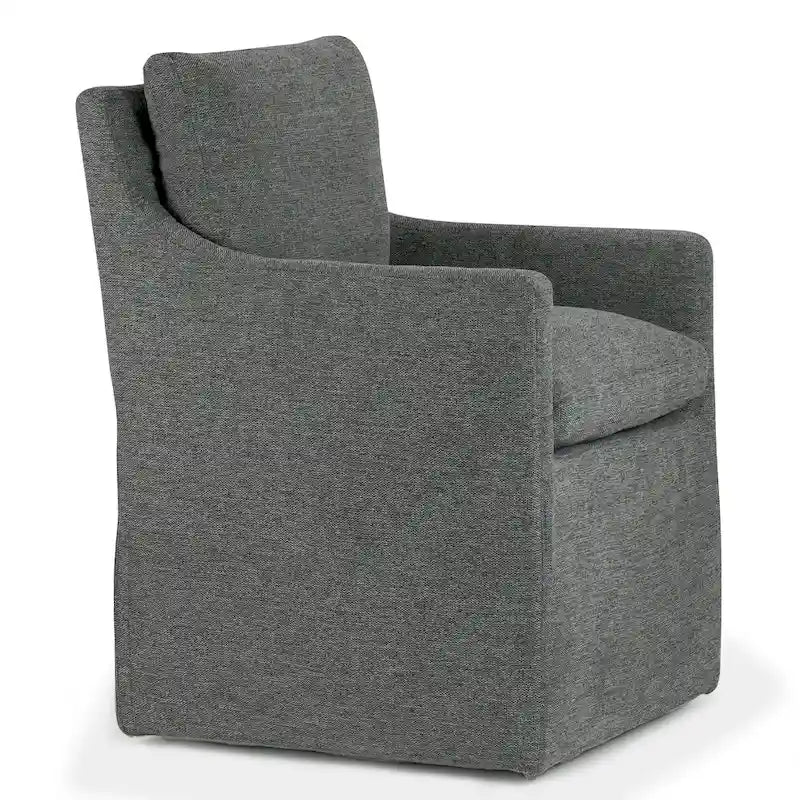 Gray Fabric Accent Chair with Down Feathers