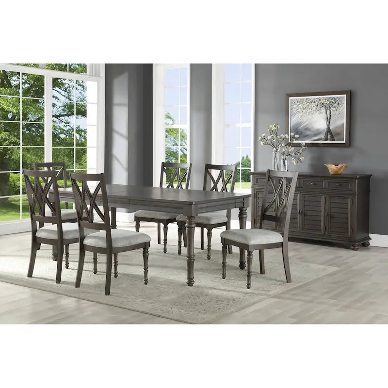 80-Inch Wooden Dining Table, Grey