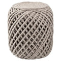 Braided Jute Cylinder Pouf with Scandinavian Design for Living Room