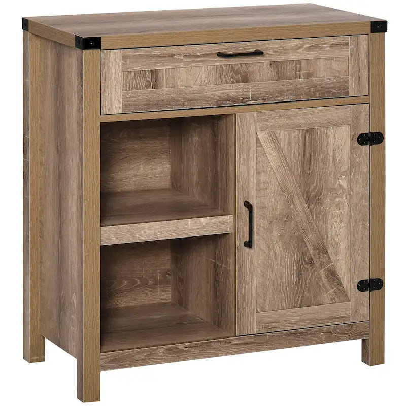 Armoire de rangement rustique avec porte de grange, buffet/bahut de ferme moderne pour cuisine et salle à manger