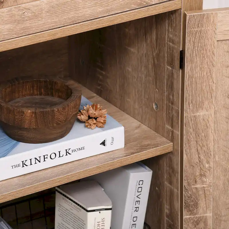 Armoire de rangement rustique avec porte de grange, buffet/bahut de ferme moderne pour cuisine et salle à manger