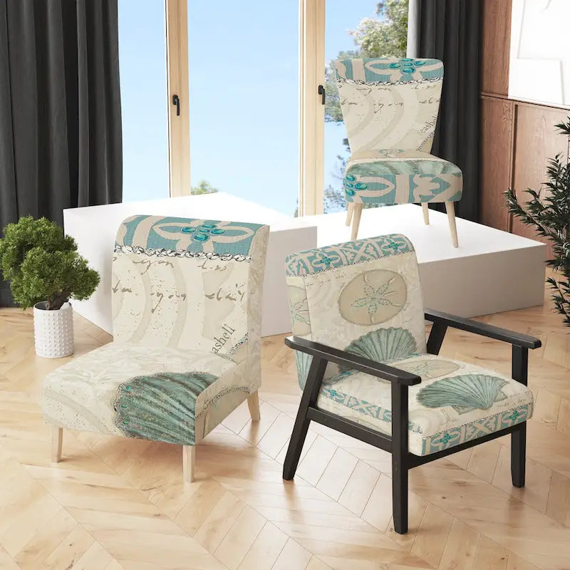 Upholstered Nautical and Coastal Accent Chair