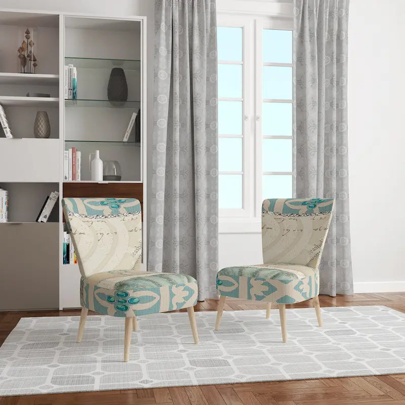 Upholstered Nautical and Coastal Accent Chair