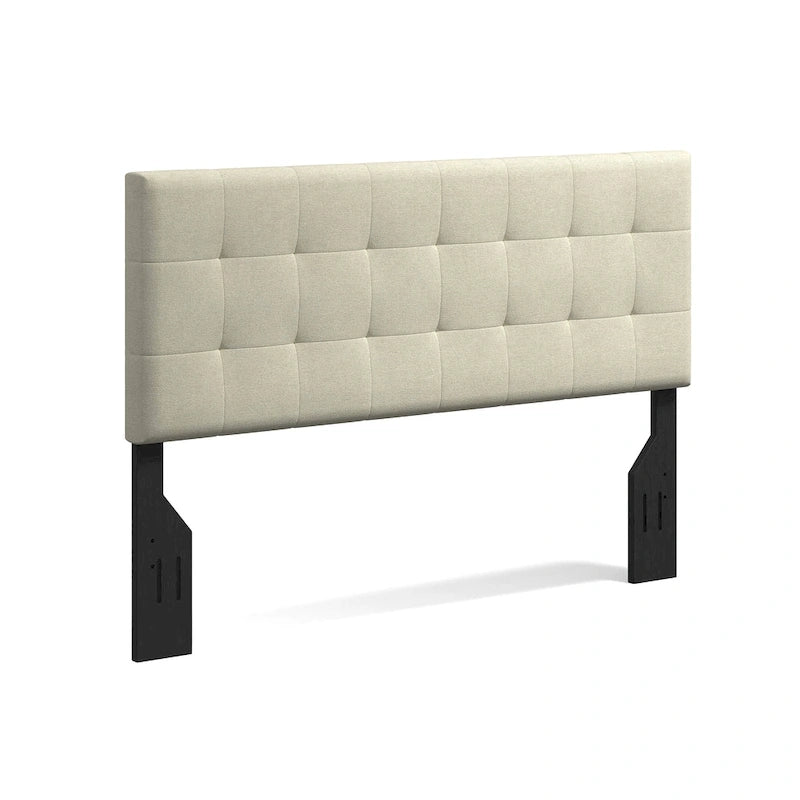 Upholstered Headboard with Square Tufting, Foam Padding and Wood Frame