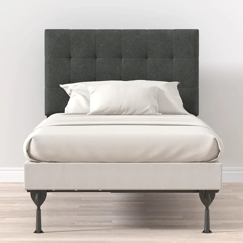 Upholstered Headboard with Square Tufting, Foam Padding and Wood Frame