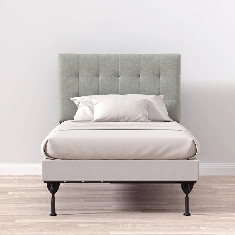 Upholstered Headboard with Square Tufting, Foam Padding and Wood Frame