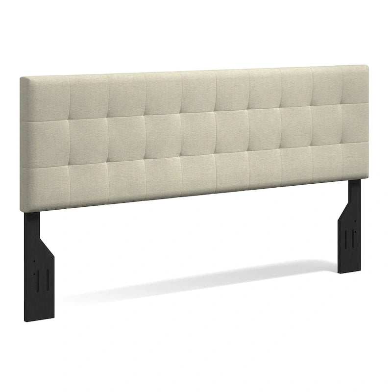 Upholstered Headboard with Square Tufting, Foam Padding and Wood Frame