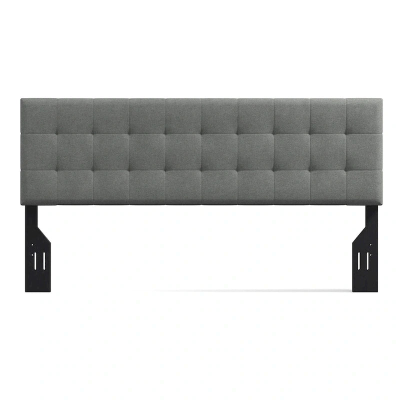 Upholstered Headboard with Square Tufting, Foam Padding and Wood Frame