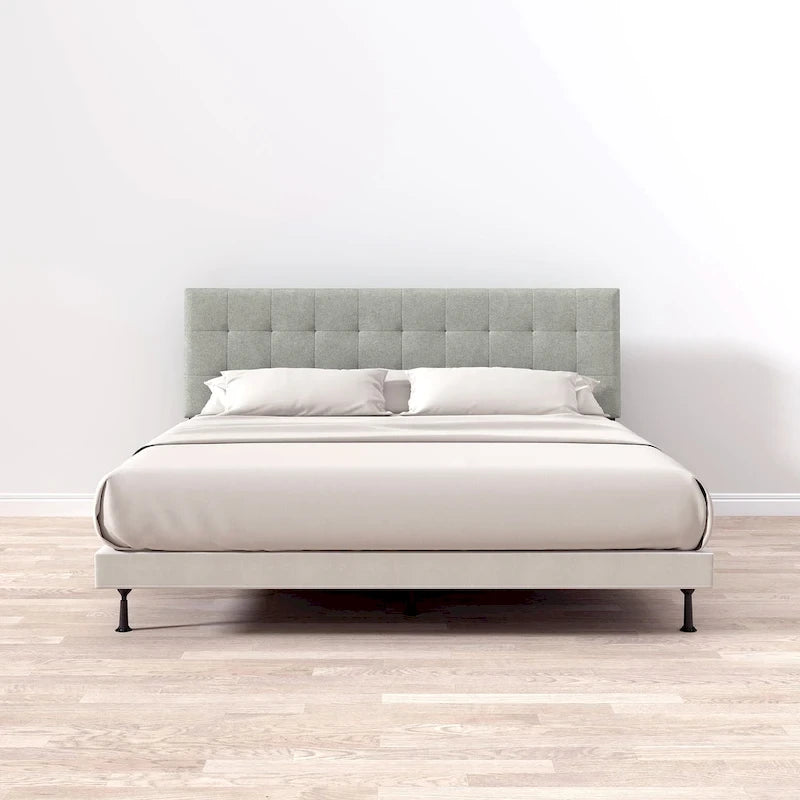 Upholstered Headboard with Square Tufting, Foam Padding and Wood Frame