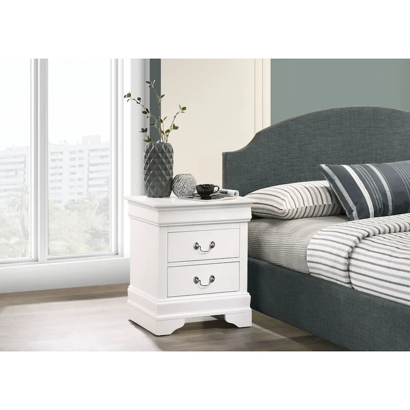 Traditional 2-Drawer Wood Nightstand