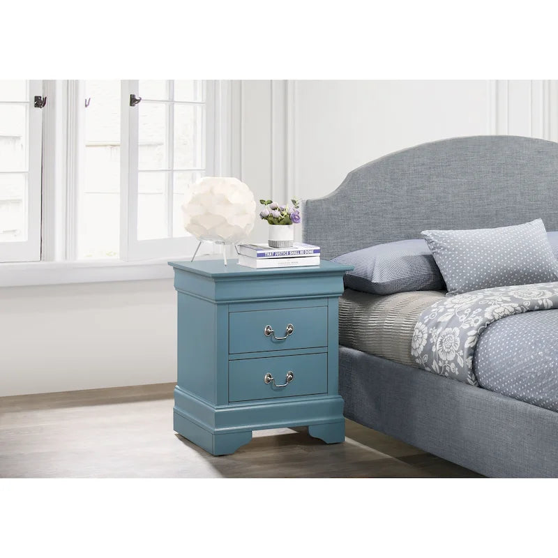 Traditional 2-Drawer Wood Nightstand