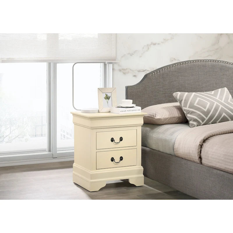 Traditional 2-Drawer Wood Nightstand