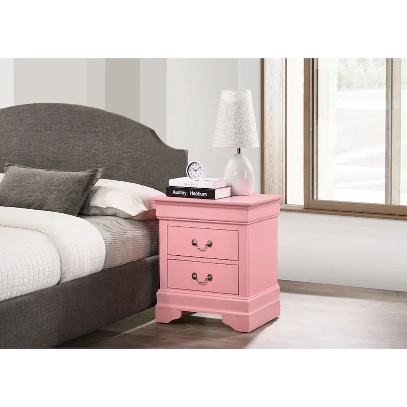 Traditional 2-Drawer Wood Nightstand