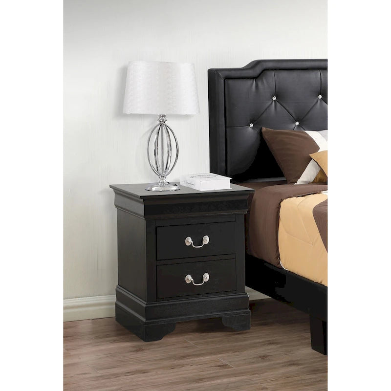 Traditional 2-Drawer Wood Nightstand