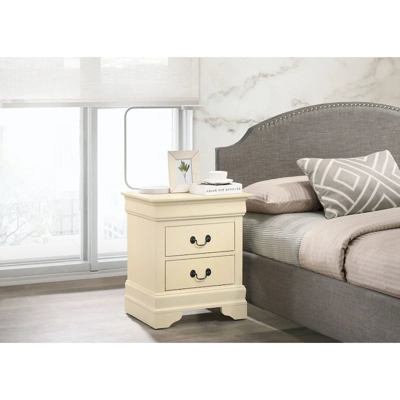 Traditional 2-Drawer Wood Nightstand