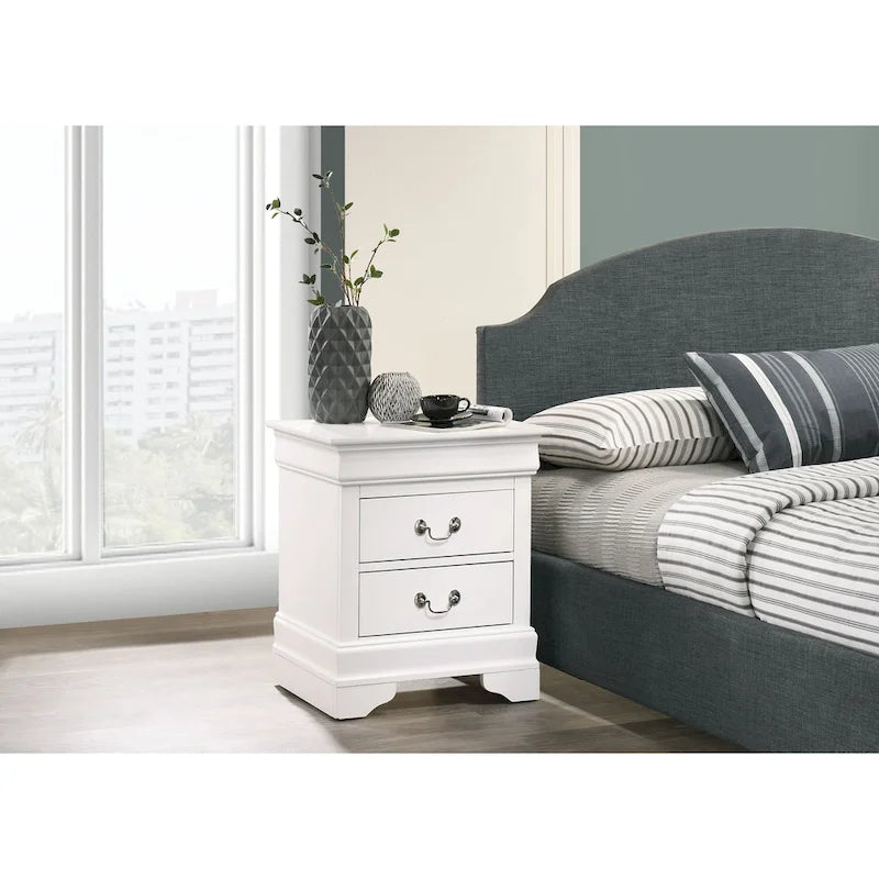 Traditional 2-Drawer Wood Nightstand