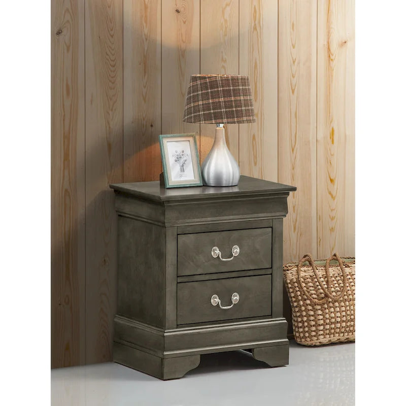 Traditional 2-Drawer Wood Nightstand