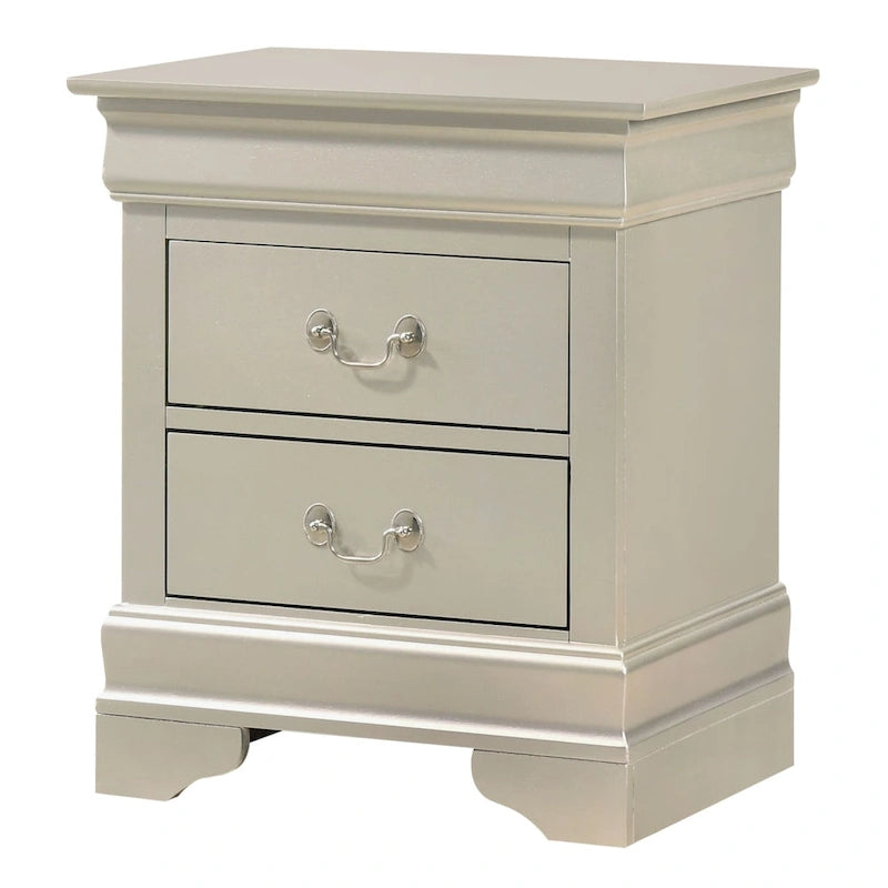 Traditional 2-Drawer Wood Nightstand