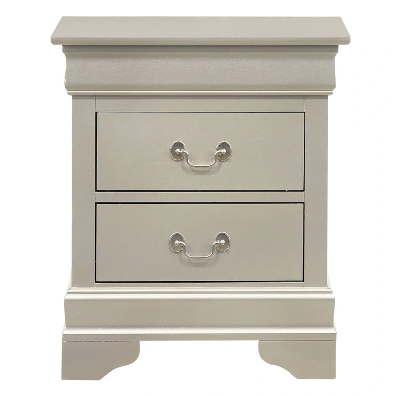 Traditional 2-Drawer Wood Nightstand