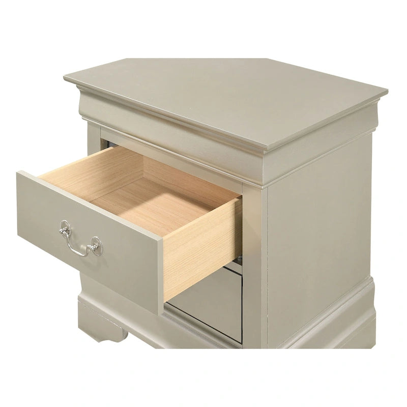 Traditional 2-Drawer Wood Nightstand