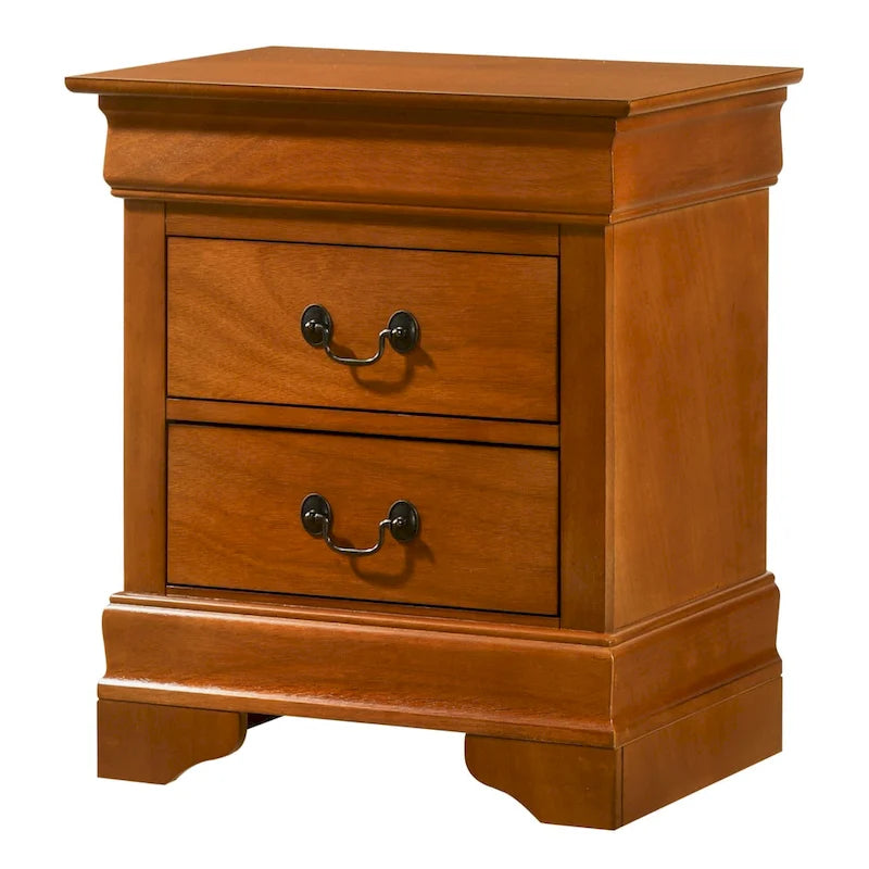 Traditional 2-Drawer Wood Nightstand