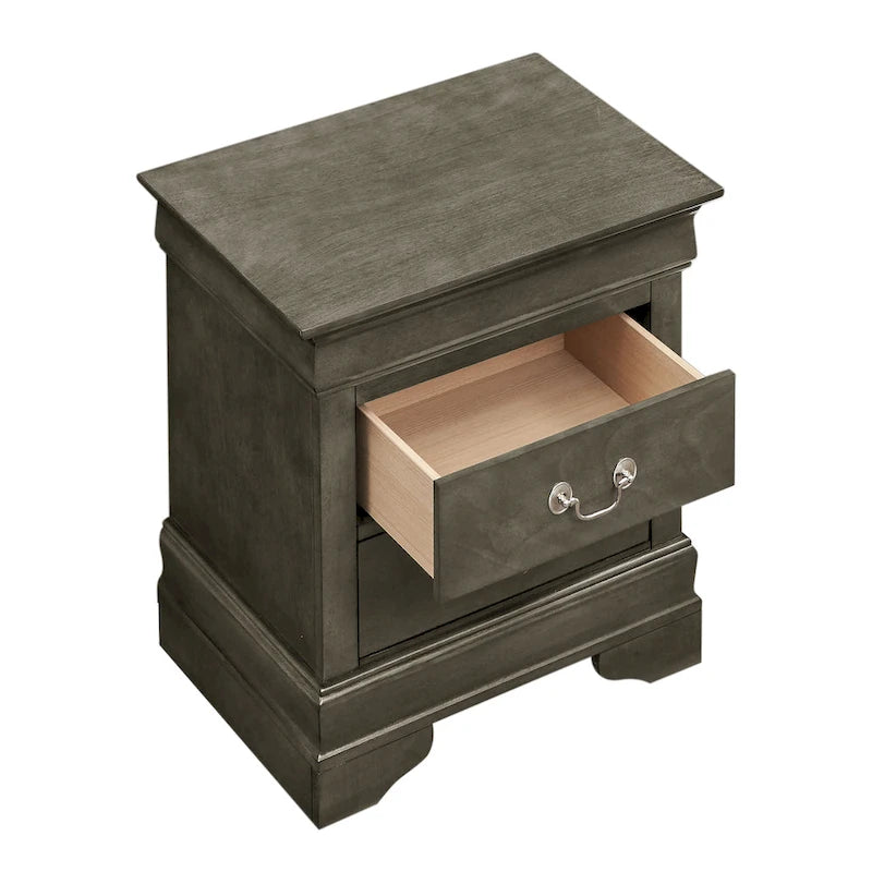 Traditional 2-Drawer Wood Nightstand