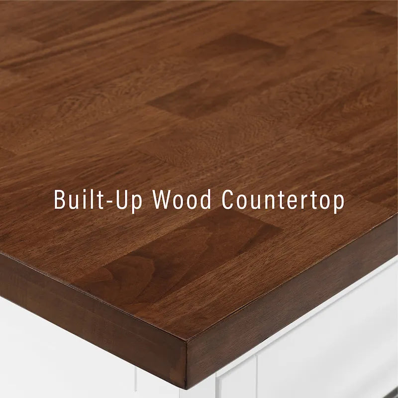 Wood Top Kitchen Island with X-Back Stools