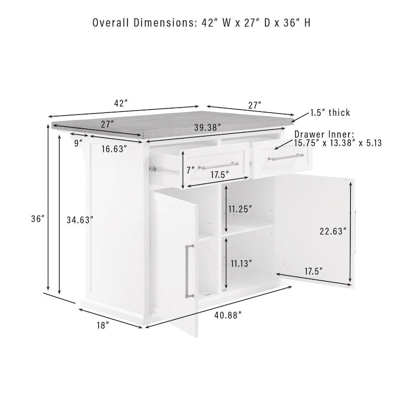 Wood Top Kitchen Island with X-Back Stools