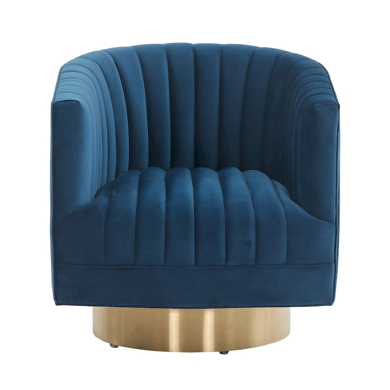 Swivel Channel Tufted Barrel Chair, 28 W x 31 L x 30 H